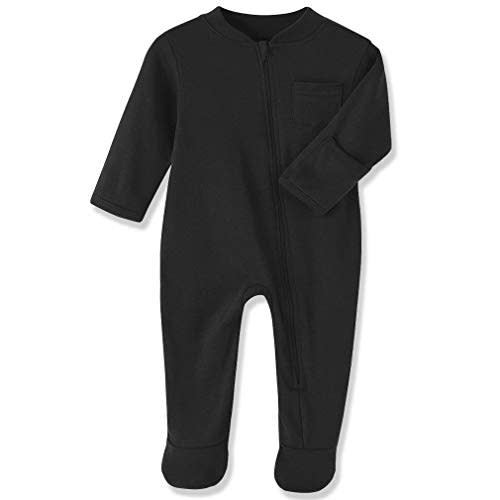 Baby Kids Sleep and Play,Baby Cotton Pajamas with Mitten Cuffs, 2 Way Zipper Footed Sleeper 0-12 Month