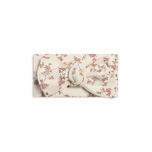 Colored Organics Baby Organic Cotton Hattie Bow Wrap Headband - Agnes Floral/Raspberry + Mauve