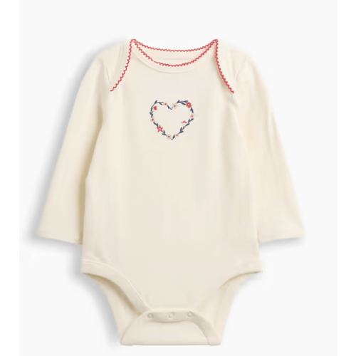 Baby Organic Cotton Floral Heart Bodysuit