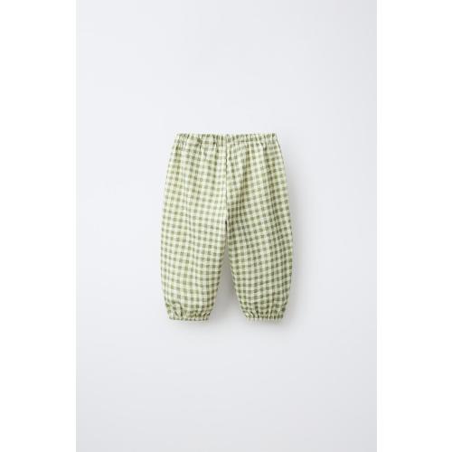 PLAID BAGGY PANTS - Light green | ZARA United States