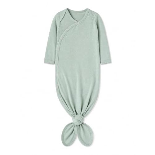 Copper Pearl Baby Gown - Knotted Newborn Sleepers for Baby Boy and Girl, Soft Stretchy Long Sleeve Infant Gowns with Bottom Tie and Hand Mittens, Perfect Hospital Coming Home Outfit (Briar)