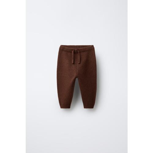 EMBROIDERED DUCK KNIT JOGGING PANTS - Brown | ZARA United States