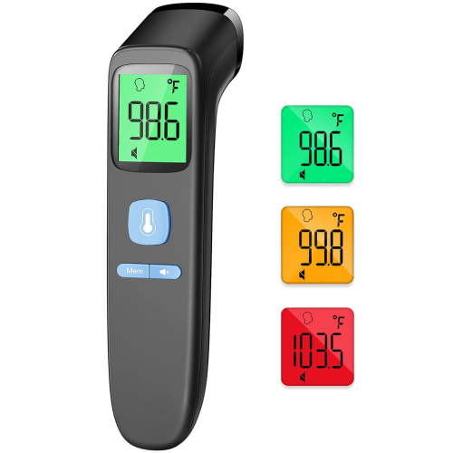 No-Touch Forehead Thermometer for Adults, Infrared Digital Thermometer for Kids, Touchless Baby Thermometer, Accurate Reading with Large Display, Mute Mode, Memory Recall, Fever Alarm