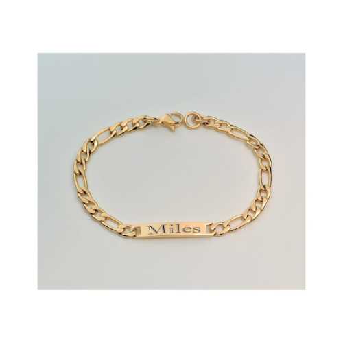 Engraved Gold Bracelet, Gold Small 5.5 inches Children's Bracelet, Personalized ID Bracelet, Gold Kid's Bracelet, Custom Engraved Bracelet