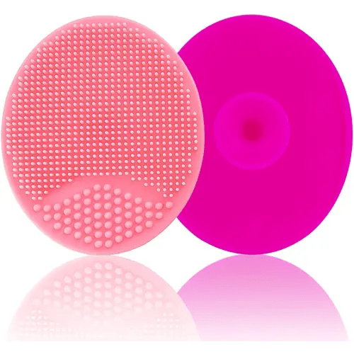 Baby Bath Brush, Baby Cradle Cap Brush, Silicone Massage Brush, Silicone Scrubbers Exfoliator Brush | The SkinSoother Baby Essential for Dry Skin, Cradle Cap and Eczema (Large-Pink & Rose Red)