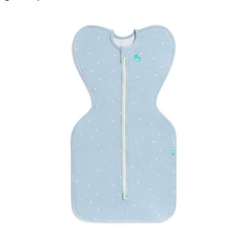 Love to Dream Swaddle Up Original, Arms Up Position, Light and Ultra Breathable Cotton - Wearable Blanket - 1.0 TOG - (20-24°C) Ideal for Moderate Temps (Twinkle Powder Blue, Newborn, 2.2–3.8kg)