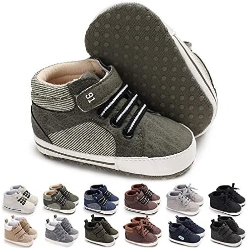 CENCIRILY Baby Boys Girls High Top Sneakers Soft Soles Anti Skid Infant Ankle Shoes Toddler Prewalker First Walking Crib Shoes