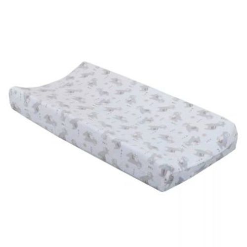 NoJo Sweet Llama Baby Changing Pad Cover, Fitted Nursery Cover, Grey and White