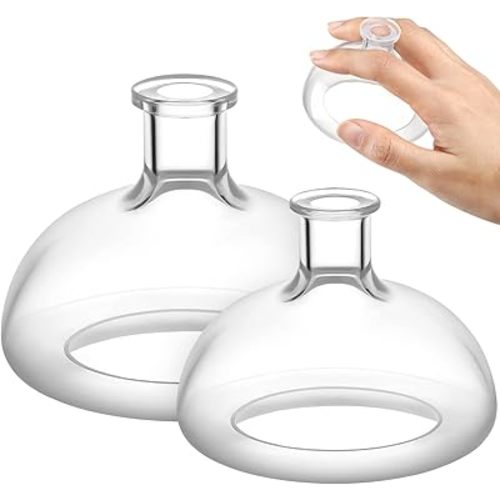 DOITOOL 2PCS Chest Percussion Cup Mucus Removal Device Flutter Valve Chest Physical Therapy Aid Adult Baby Palm Sputum Remover (S+L)