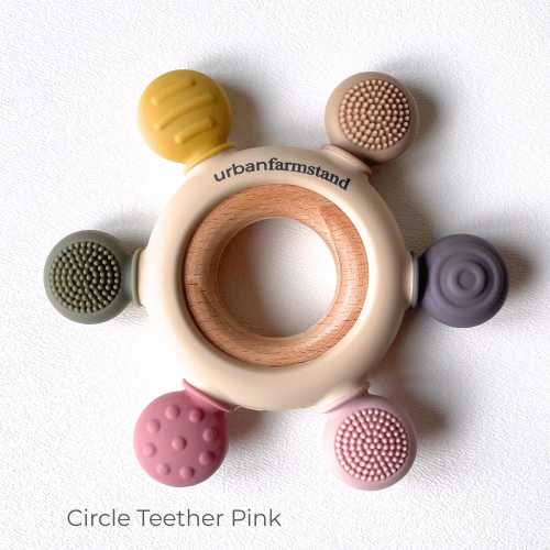 Wooden Baby Teether Silicone Teething Toy Natural Relief Baby Shower Gift Detachable Teether Sensory Toy Organic Safe Montessori Development