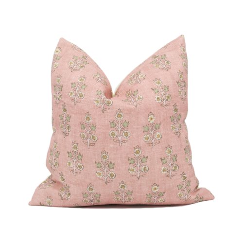 GP & J Baker - Poppy Sprig - Blush - Versatile Indian Inspired Small Scale Floral Cushion Cover - Luxury Throw Pillow - Designer Home Décor