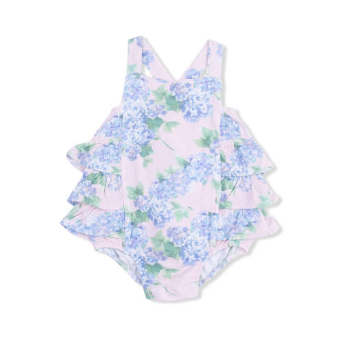 Ruffle Sunsuit, Hydrangeas