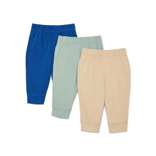 Wonder Nation Baby Boy Joggers, 3-Pack, Sizes 0-24 Months