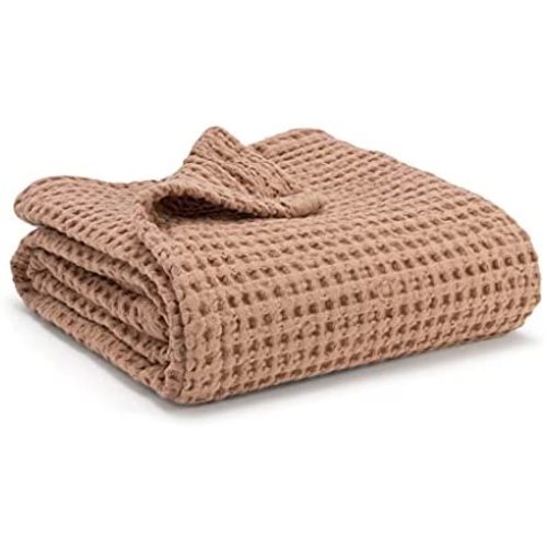 Simka Rose Baby Waffle Blanket - 100% Cotton Newborn Swaddle Blanket - Soft Lightweight Baby Blanket for Boys and Girls - 40'' X 36'' (Clay)