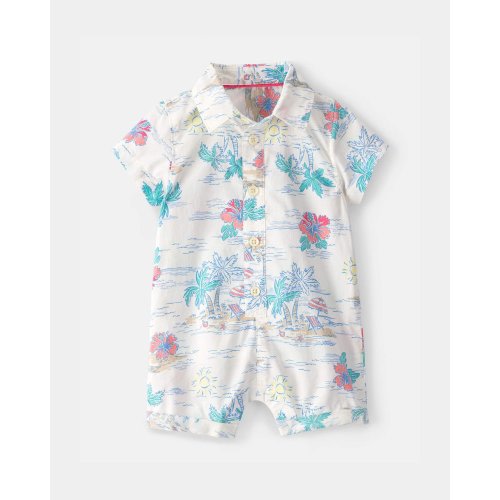 Baby Boy Tropical Beach Short-Sleeve Romper | Carter's