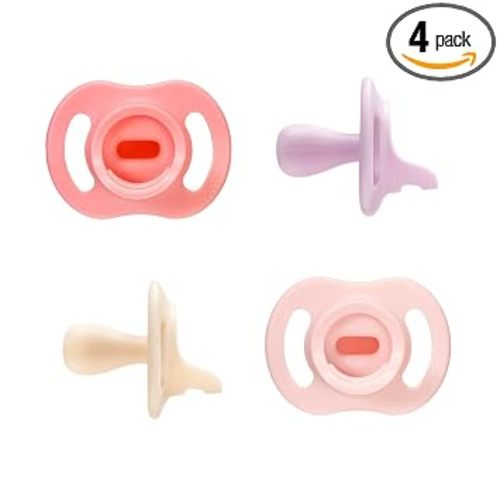 Tommee Tippee Ultra-Light StayPut Pacifier, | One-Piece Silicone Design, 0-6m, 4 Pack