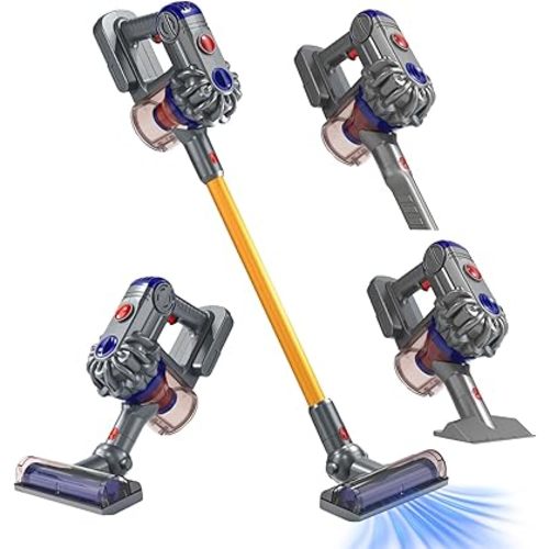 Kids Vacuum That Really Works, 3-in-1 Kids Cleaning Toy Set for 3 4 5 6 7+ Year Old Toddler Pretend Play Toys Vacuum Cleaner with Real Suction Birthday for Boys Girls Ages 3-5 4-8