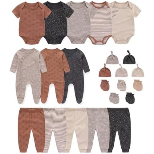 JELYLOVE 23 Pack Baby Boy Girl Bodysuits And Pants Sets New Born Outfits