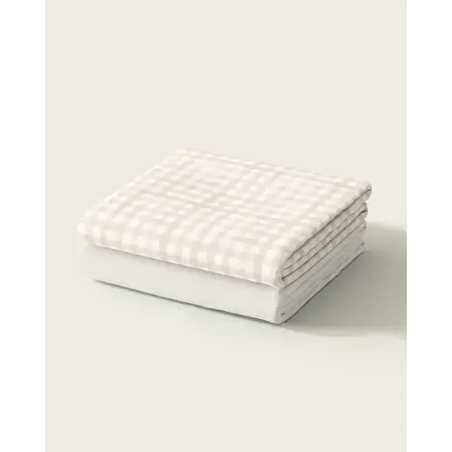 Gingham Crib Sheet Set