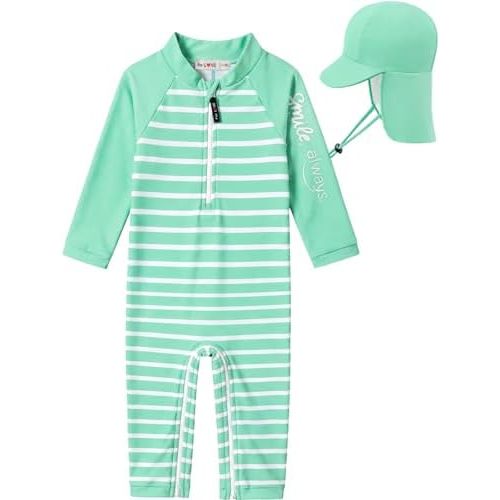 weVSwe Baby Boy UPF 50+ Rash Guard & Sun Hat Set 0-3 Years