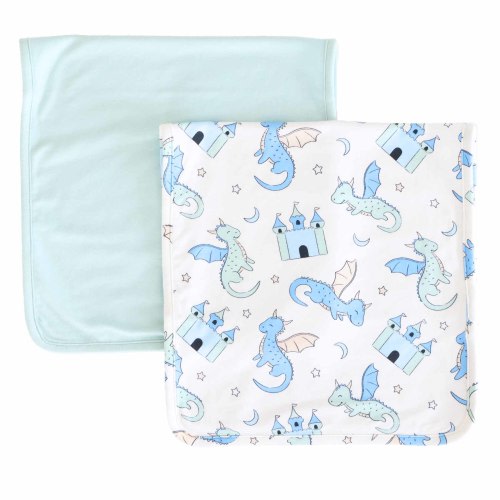 Dragon Adventure 2pc Burp Cloth Set | Blue