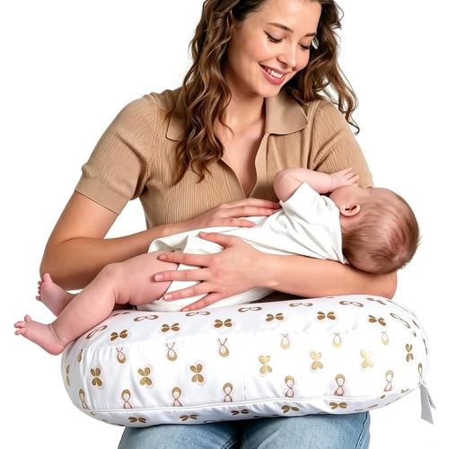 Little Grape Land Nursing Pillow for Infants, Extra Firm Breastfeeding Pillows, Baby Pillow for Nursing, Bottle Feeding with Machine Washable Cover & Breathable Filling