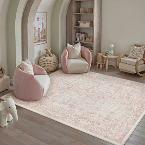 August Grove® Lilah Vintage Floral Washable Area Rug | Wayfair