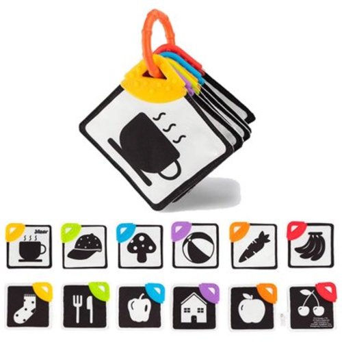 FNNMNNR 6pcs Baby Black White Flash Cards,High Contrast Visual Stimulation Learning Flashcards,Learning Alphabet Shapes Color Cards for Toddlers,Baby Toys Gift for 0 3 6 9 12 Months