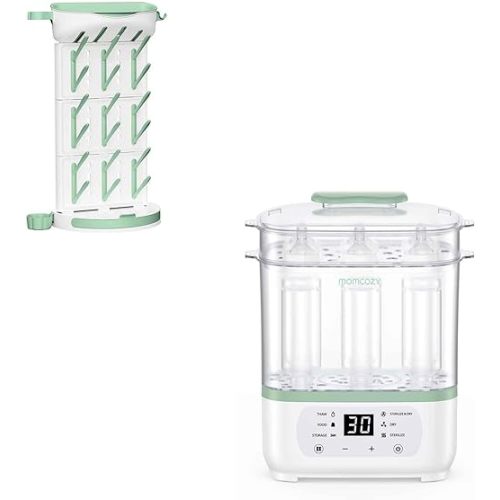 Momcozy 8-in-1 Bottle Sterilizer and Dryer & Momcozy DIY Larger Bottle Drying Rack