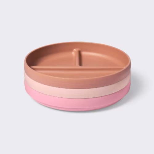 Plastic Plates - 3pk - Rust/Pink
