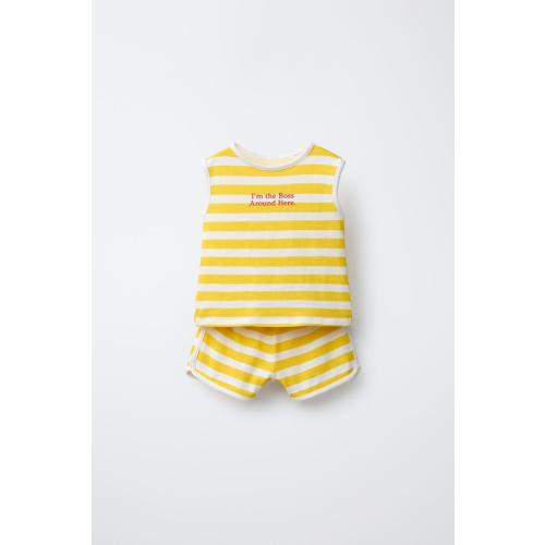 STRIPED PRINT T-SHIRT AND BERMUDA SHORTS SET - Printed | ZARA United States