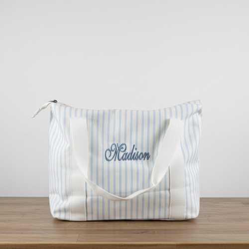 Personalized Embroidered Zip Top Tote Diaper Bag Carry All Tote Gift for Baby Shower