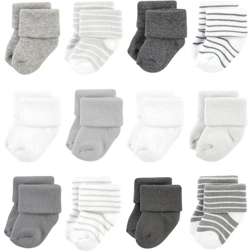 Hudson Baby Baby Girls' Cotton Rich Newborn and Terry Socks