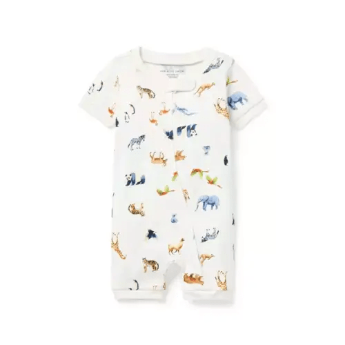 Baby White Zoo Animal Baby Organic Cotton Zoo Animal Pajama by Janie and Jack