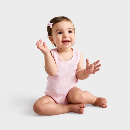Dymples Baby Organic Cotton Singlet Suit 2 Pack - Light Pink