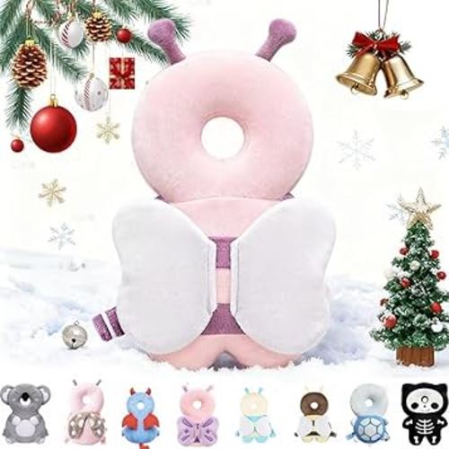 Baby Head Protector Backpack for Falling Crawling and Walking Toddler Essentials Harness Infant Purple Bee Toys Helmets Baby Christmas Gifts Essentials Must Have Stuff Items for 0.5-2 Years