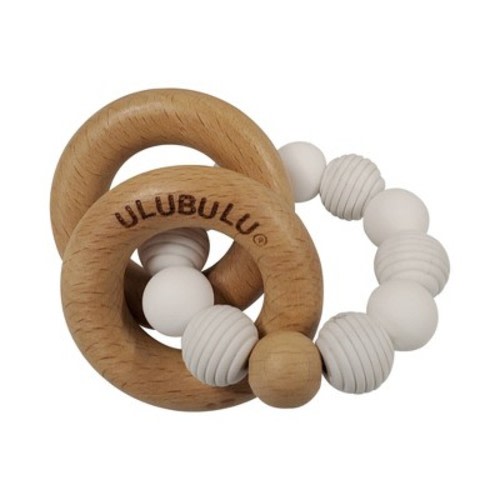 Ulubulu Silicone With Wood Teether - Gray