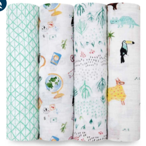 World & Animal Print Muslin Swaddle Blankets | aden + anais