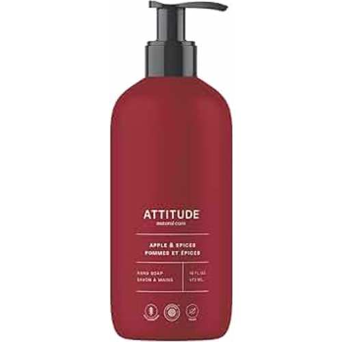 ATTITUDE Liquid Hand Soap, EWG Verified, Plant and Mineral-Based, Vegan Personal Care Products, Apple & Spices, 16 Fl Oz