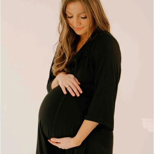 Lila Labor & Postpartum Gown in Black