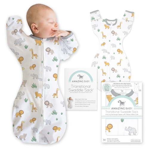 Amazing Baby, Swaddle Sack, Arms Up, 6-14 lb, Small