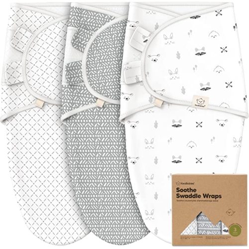 3-Pack Organic Baby Swaddle Sleep Sacks - Swaddles for Newborns, Infant 0-3 Months, Baby Girls, Boys, Soft & Snug Newborn Sleep Sack, Nursery Swaddling Blankets, Easy to Use (Nordic)
