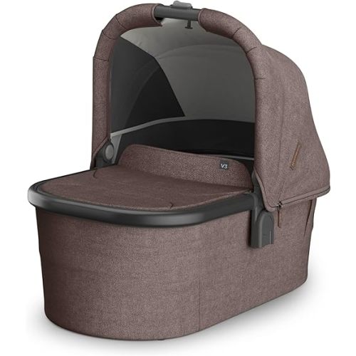 UPPAbaby Bassinet V3 - Compatible with Vista, Cruz, Ridge Strollers - Overnight Sleep Solution - Mattress, Sheet and Bug Shield Included - Owen (Mocha Mélange)