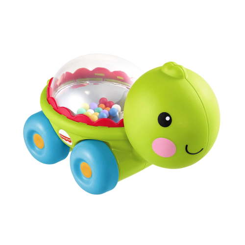 Fisher-Price Poppity Pop Turtle Push Along Vehicle for Infant Crawling with Sounds