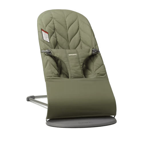 BabyBjörn Bouncer Bliss - Dark green Woven, Petal quilt