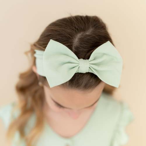 Bow Headband in Basil