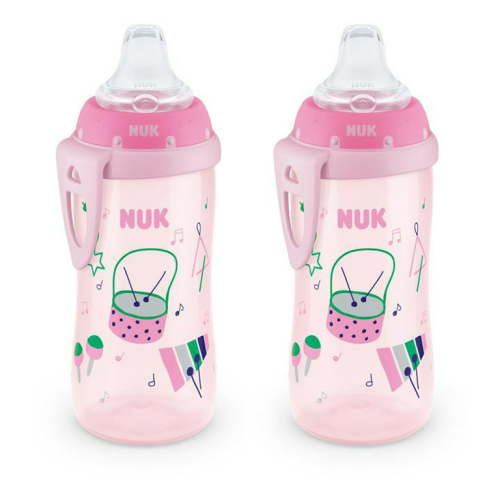 NUK Active Soft Spout Sippy Cup, 10 oz, 2 Pack, 8+ Months, Girl