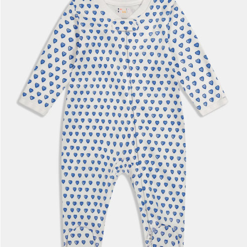 Infant Hearts Zipper Footie