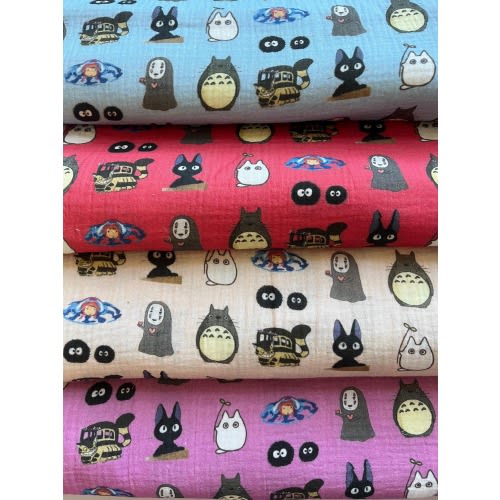 Studio Ghibli Double Gauze Fabric: 100% Cotton Muslin, 54" Wide