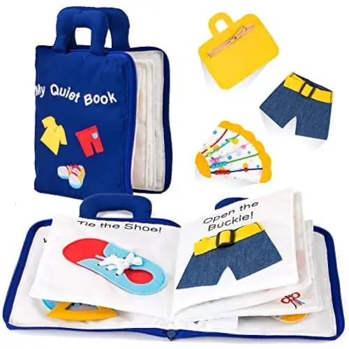 My Quiet Book - My First Soft Book, Nontoxic Fabric Baby Cloth Activity Crinkle Soft Books for Infants Boys and Girls Early Educational Toys Baby Gift